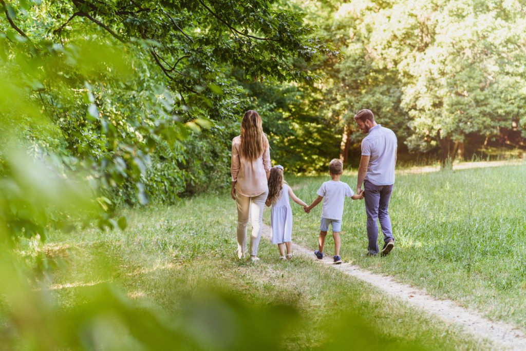 Family enjoying beutiful summer day in nature