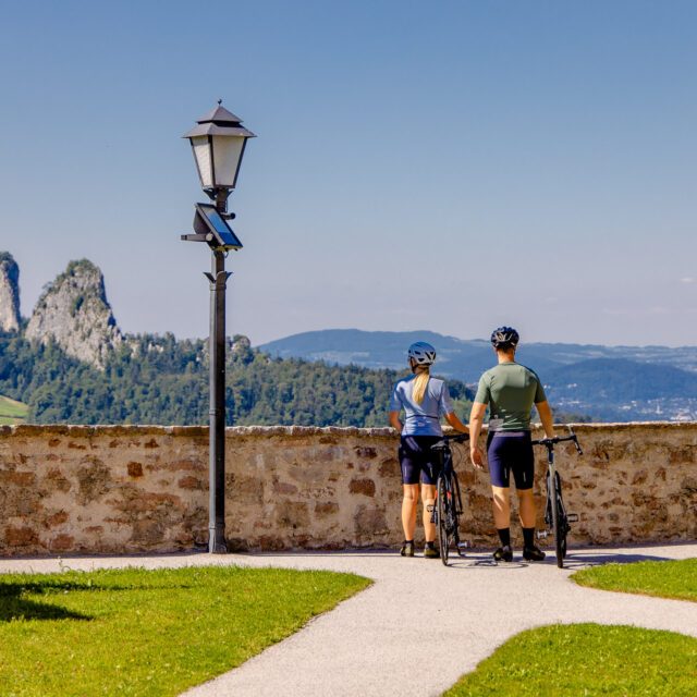 Radfahren in Hallein Blick auf Barmsteine